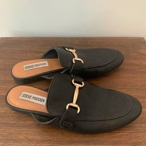 Steve Madden Macrae Black Leather Mule Sz 7